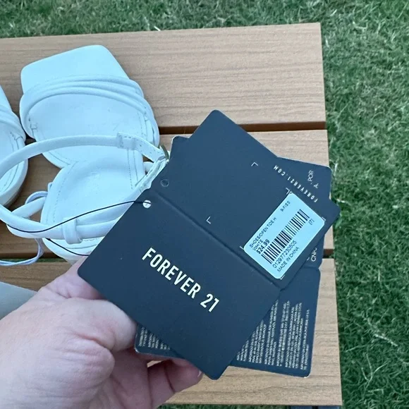 Forever 21 White Strappy Heels - Picture 2 of 10